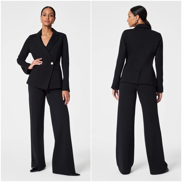 NEW! Spanx Ponte Asymmetric Tailored Blazer in Black - Picture 3 of 13